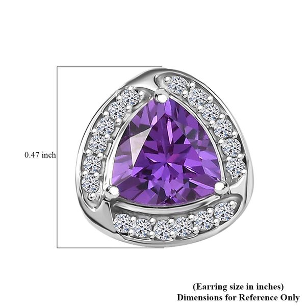 AAA Lab Grown Farbwechsel-Saphir, Lab Grown Diamant Ohrringe 417 Gold ca. 3.66 ct image number 4