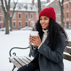 Rippstrick-M&uuml;tze mit Teddyfutter, Einheitsgr&ouml;&szlig;e, Rot