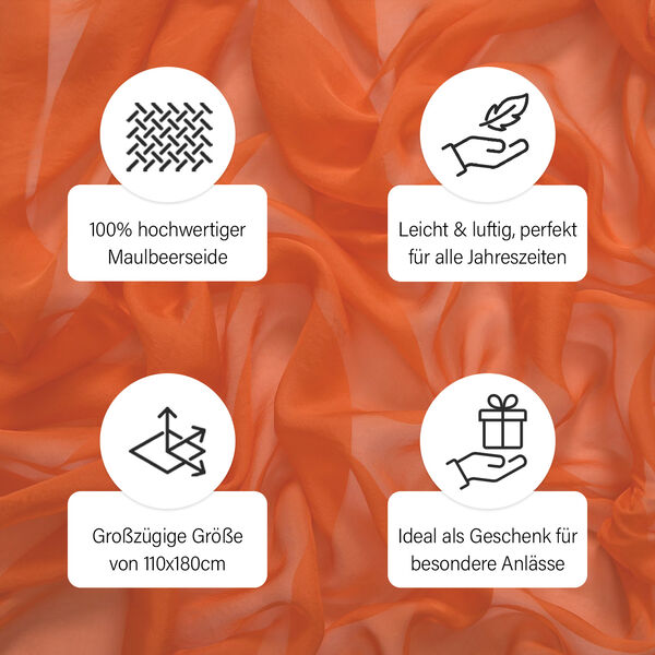 LA MAREY- Schal aus Maulbeerseide, Orange image number 4