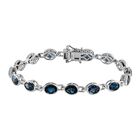 London Blau Topas-Armband, ca. 19 cm, 925 Silber platiniert ca. 14.76 ct