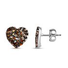 GP Heart Collection- rote Diamant und blaue Saphir-Ohrstecker in Silber image number 3