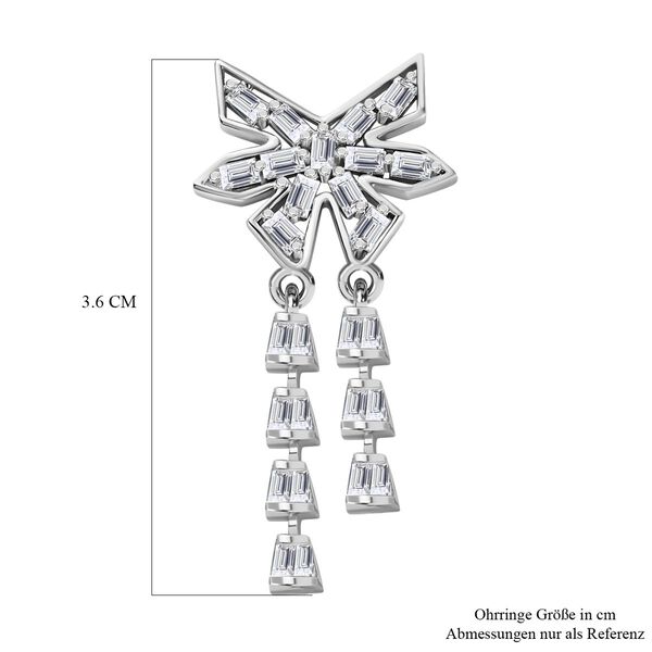 GP Celestial Dream Kollektion- EF Moissanit und Kanchanaburi blaue Saphir-Ohrringe- 1,95 ct. image number 5