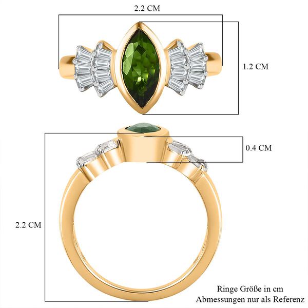 Natürlicher Chromdiopsid und Zirkon-Ballerina-Ring - 1,61 ct. image number 5