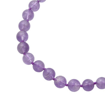 D'Joy AAA Rose De France Amethyst Halskette ca. 50 cm 925 Silber Rhodiniert ca. 300.00 ct