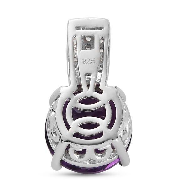 Afrikanischer Amethyst und Zirkon Anh&auml;nger 925 Silber platiniert image number 5