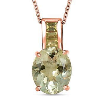 Royal Bali Kollektion- AA Prasiolith und Peridot-Anh&auml;nger mit 50cm Kette - 5,12 ct.