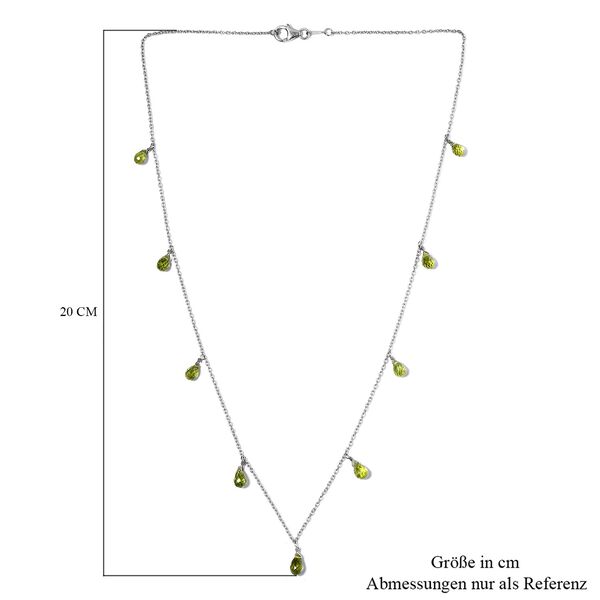 Peridot Halskette 50 cm 925 Silber platiniert ca. 10,00 ct image number 6