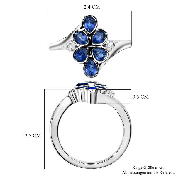 Kyanit und Zirkon Bypass Ring 925 Silber rhodiniert  ca. 1,15 ct image number 9