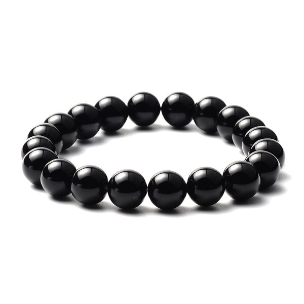 2er- Set Schwarzer Achat flexibel Armband und Anh&auml;nger mit Kette ca. 60 cm in Edelstahl image number 2