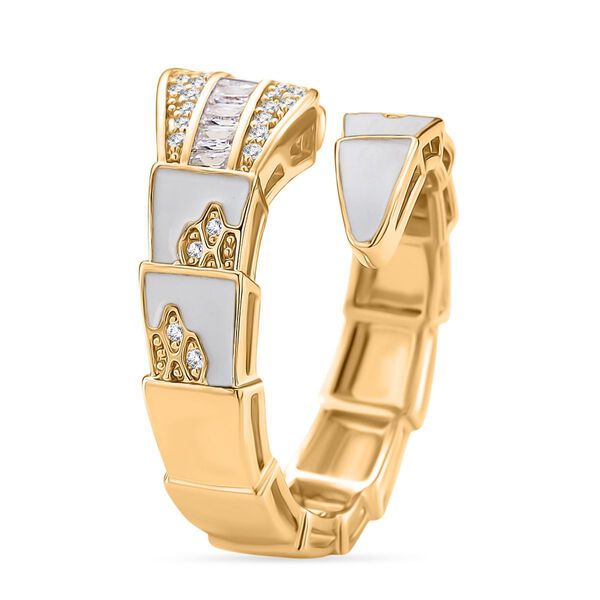 Wei&szlig;er Zirkonia Ring Nickelfreies Messing emailliert (Gr&ouml;&szlig;e 17.00) image number 5