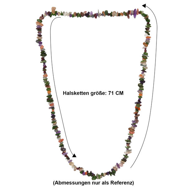 Mehrfarbig Edelsteine Halskette 70 cm ca. 265.00 ct image number 7
