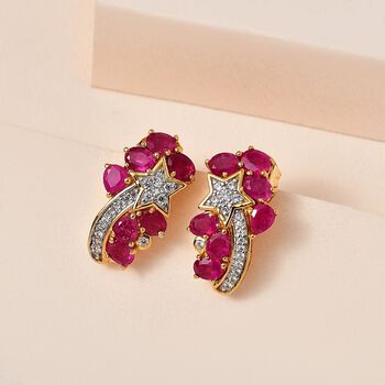 GP Celestial Dream Kollektion- afrikanische Rubin, Zirkon und Saphir-Ohrringe - 4,07 ct.