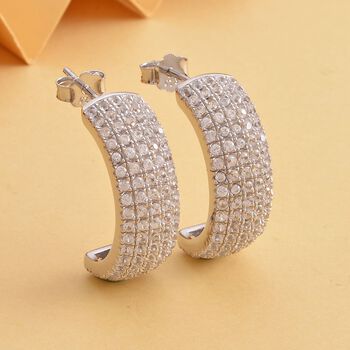 Wei&szlig;e Zirkon Ohrringe, 925 Silber rhodiniert ca. 0.84 ct