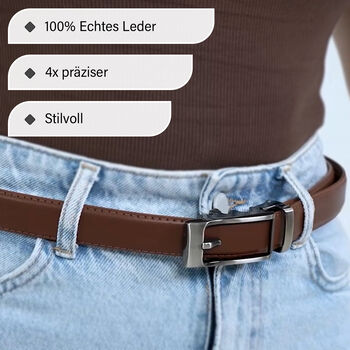 Automatik-Schnallen Lederg&uuml;rtel, Braun