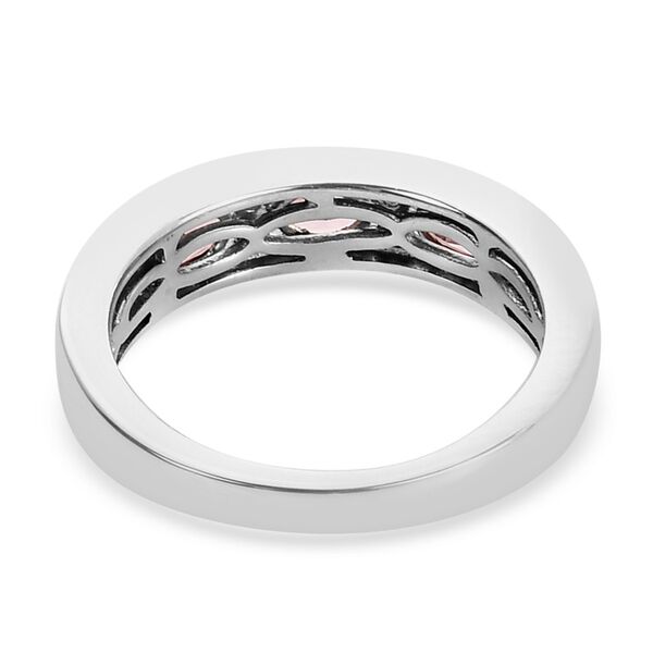 Rosa Turmalin und Zirkon Band Ring 925 Silber Platin-&Uuml;berzug image number 6