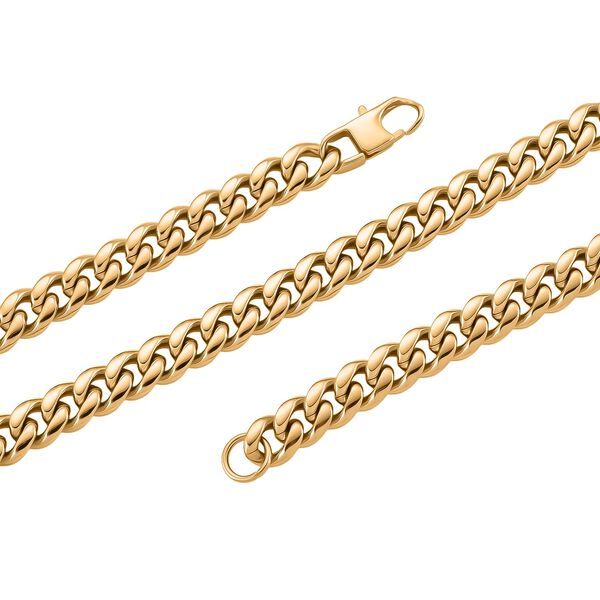 DESIGNER INSPIRIERT Panzer 316L Edelstahl Halskette ca. 45 cm ca. 55,70g, Goldfarben image number 4