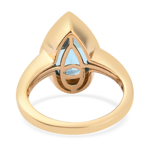 Schweizer Blautopas Solit&auml;r Ring 925 Silber vergoldet  ca. 3,50 ct image number 6