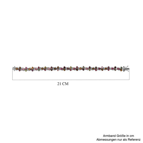 Nat&uuml;rlicher mehrfarbiger Turmalin Armband ca. 19 cm 925 Silber platiniert ca. 7.82 ct image number 5