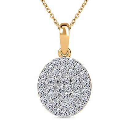 LUXURIANT DIAMOND - Lab Grown Diamant SI-GH SGL zertifiziert Schmuckset 925 Silber Gelbgold Vermeil ca. 1,00 ct.