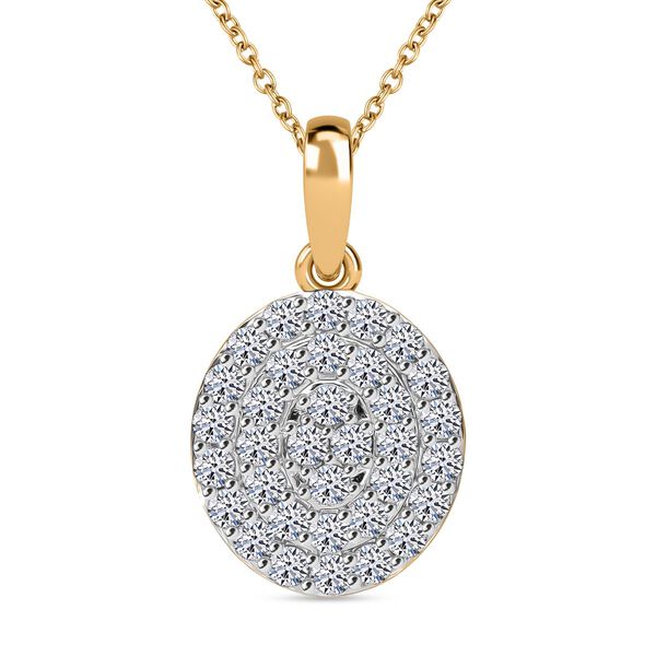 LUXURIANT DIAMOND - Lab Grown Diamant SI-GH SGL zertifiziert Schmuckset 925 Silber Gelbgold Vermeil ca. 1,00 ct.