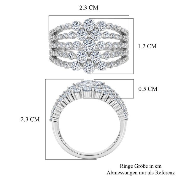 LUXURIANT DIAMOND - Lab Grown Diamant SI-GH SGL zertifiziert Ring 925 Silber Rhodiniert (Gr&ouml;&szlig;e 17.00) ca. 1.33 ct image number 6