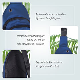 Multifunktionale Brusttasche mit RFID-Schutz in Blau