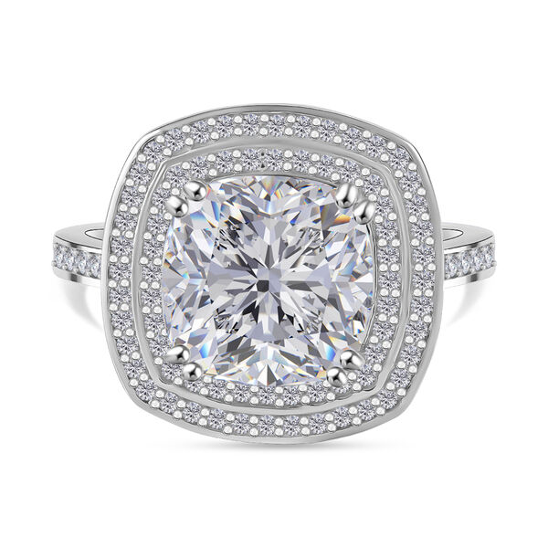 LUSTRO STELLA - Weißer Zirkonia Ring 925 Silber rhodiniert (Größe 16.00) image number 0