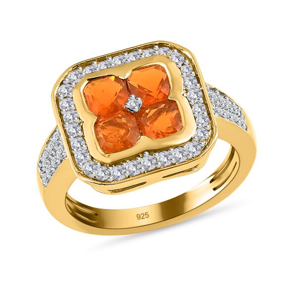 Purpurroter Feueropal und Zirkon-Ring - 1,46 ct. image number 4