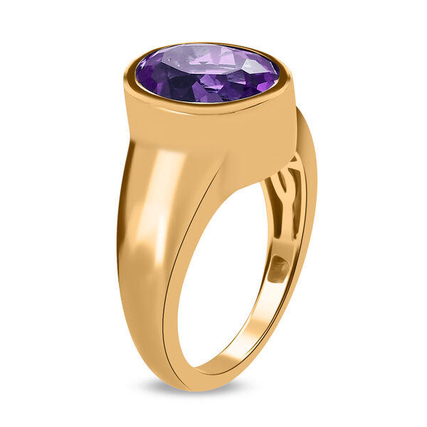 Lusaka Amethyst Solitär Ring 925 Silber 585 Vergoldet image number 5