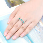 AAA Kagem Sambia Smaragd und Zirkon 3 Stein Ring 925 Silber rhodiniert  ca. 1,41 ct image number 3