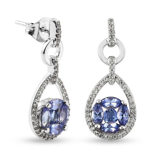 Tansanit Ohrhänger 925 Silber platiniert ca. 2,04 ct  image number 4