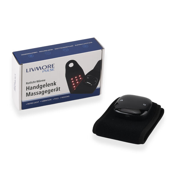 LIVMORE Handgelenkbandage mit Rotlicht und Infrarotlicht, 660 nm und 850 nm, Neopren, 41 x 9 cm, Schwarz image number 14