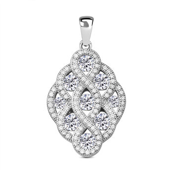 Lustro Stella - Wei&szlig;er Zirkonia-Anh&auml;nger, 925 Silber rhodiniert ca. 1.73 ct