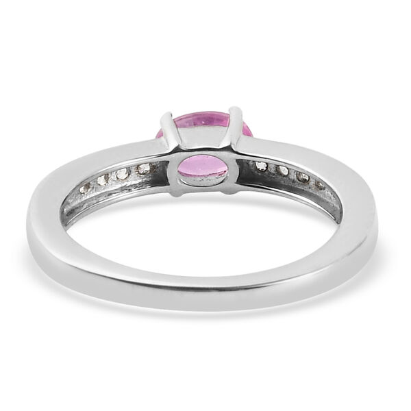 Premium Ilakaka Rosa Saphir und Zirkon-Ring, 925 Silber platiniert, 0,88 ct. image number 6