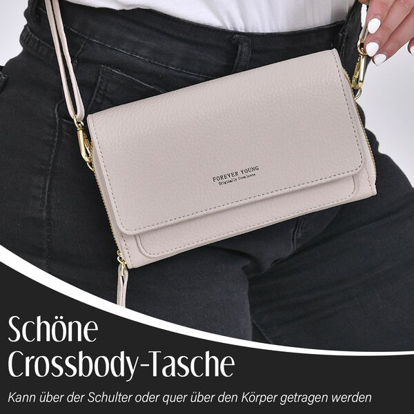 Crossbody-Tasche mit RFID-Schutz, Grau image number 2