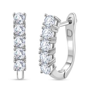 RADIANTA GRA zertifiziert Moissanit (D-VVS) Ohrringe 925 Silber rhodiniert ca. 1.11 ct