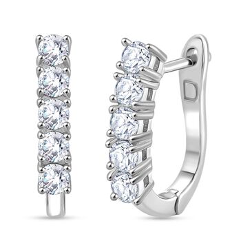 RADIANTA GRA zertifiziert Moissanit (D-VVS) Ohrringe 925 Silber rhodiniert ca. 1.11 ct