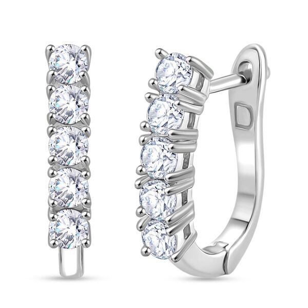 RADIANTA GRA zertifiziert Moissanit (D-VVS) Ohrringe 925 Silber rhodiniert ca. 1.11 ct