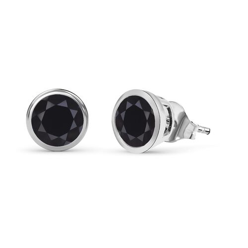 Schwarze Turmalin Ohrstecker, 925 Silber, ca. 2.65 ct image number 0