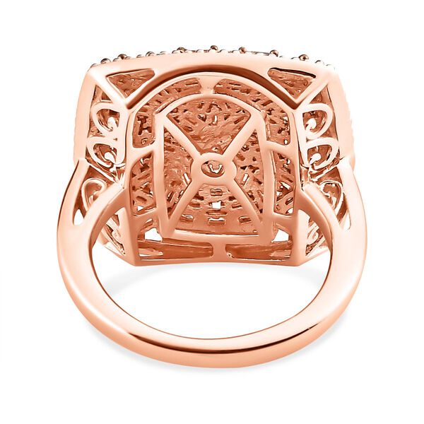 Nat&uuml;rlicher Champagner Diamant-Ring, 925 Silber Ros&eacute;gold Vermeil (Gr&ouml;&szlig;e 19.00) ca. 1,00 ct image number 6