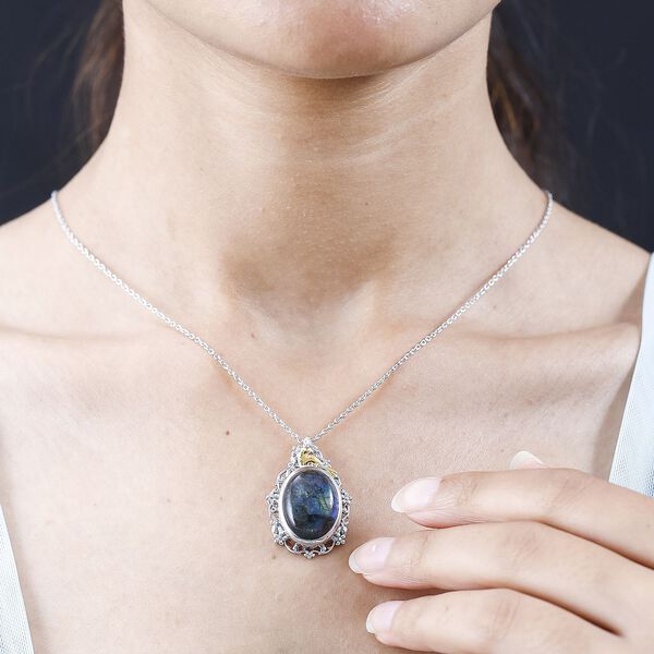 Labradorit Anhänger mit 50cm Kette - 16,58 ct. image number 4