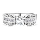 Lustro Stella Weißer Zirkonia Ring 925 Silber rhodiniert (Größe 18.00)