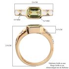 Peridot und Zirkon Solitär Herren Ring 925 Silber 585 Vergoldet image number 6