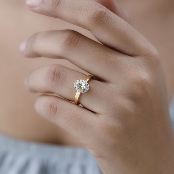 AA natürlicher, goldener Tansanit und Zirkon-Ring - 0,74 ct. image number 3