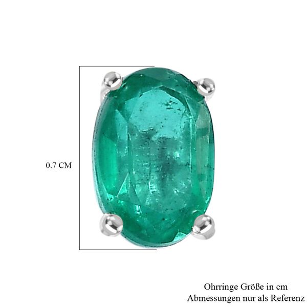 Smaragd Triplett Quarz Ohrringe, ca. 1,08 ct. image number 5
