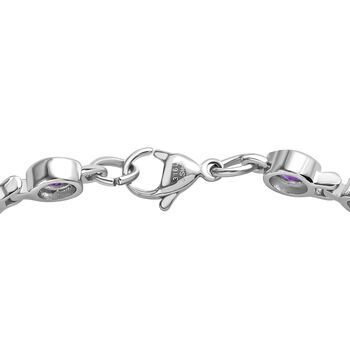 Afrikanischer Amethyst Armband ca. 19 cm Edelstahl ca. 8,46 ct.