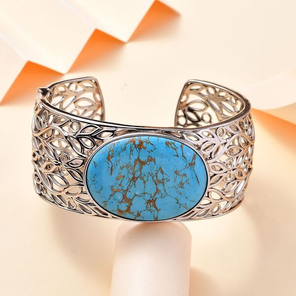 Blauer Türkis Armreif, 19 cm - 53 ct. image number 2