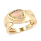 Natürlicher Äthiopischer Opal Solitär Ring 925 Silber 585 Vergoldet image number 3