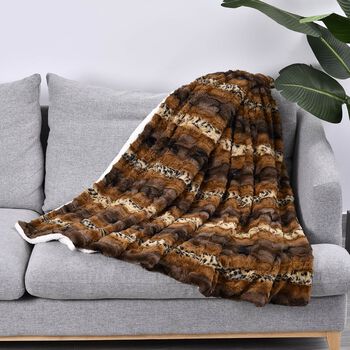 Superweiche Decke aus Sherpa und Flanell, Gr&ouml;&szlig;e 150x200 cm, braun