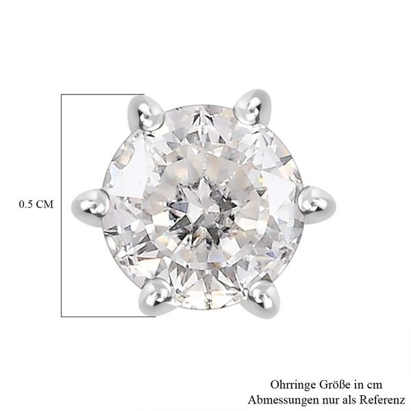 100 Facetten Moissanit Ohrringe 925 Silber rhodiniert ca. 0.93 ct image number 7